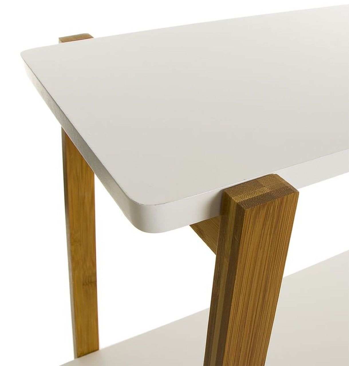 Estantería Blanca de Madera y Bambú - "Nordic"