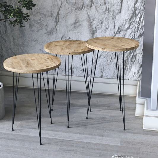 Mesas Auxiliares de Madera y Metal - "TIKA" - S/3