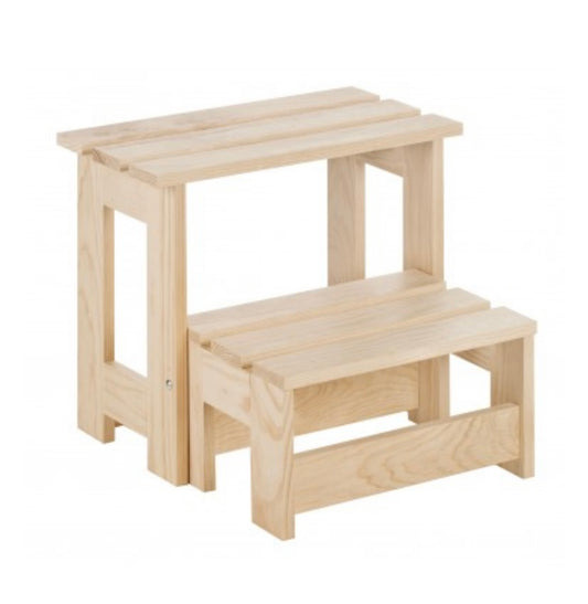 Taburete / Escalera de Madera Natural - “Arti”