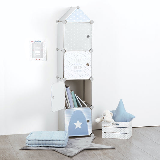 Columna Almacenamiento KIDS - Gris / Azul