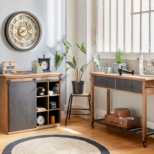 Alfombra de Yute Redonda Borde Negro - Ø120cm