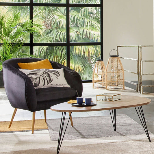 Sillón de Terciopelo Negro - "Solaro"