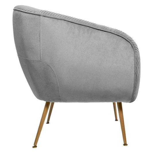 Sillón de Terciopelo Gris - "Solaro"