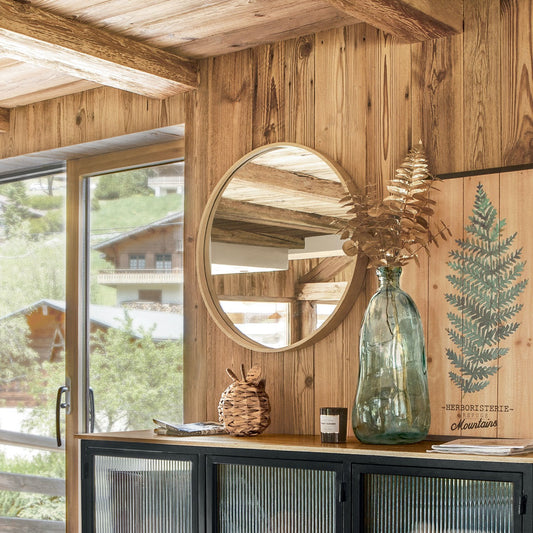 Espejo de Madera - "WILD" - Ø68 cm