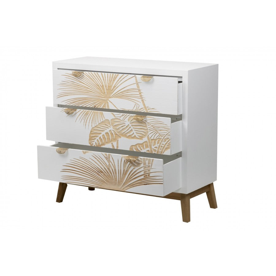 Cómoda de Madera Tallada Hojas Tropicales - “Albina"