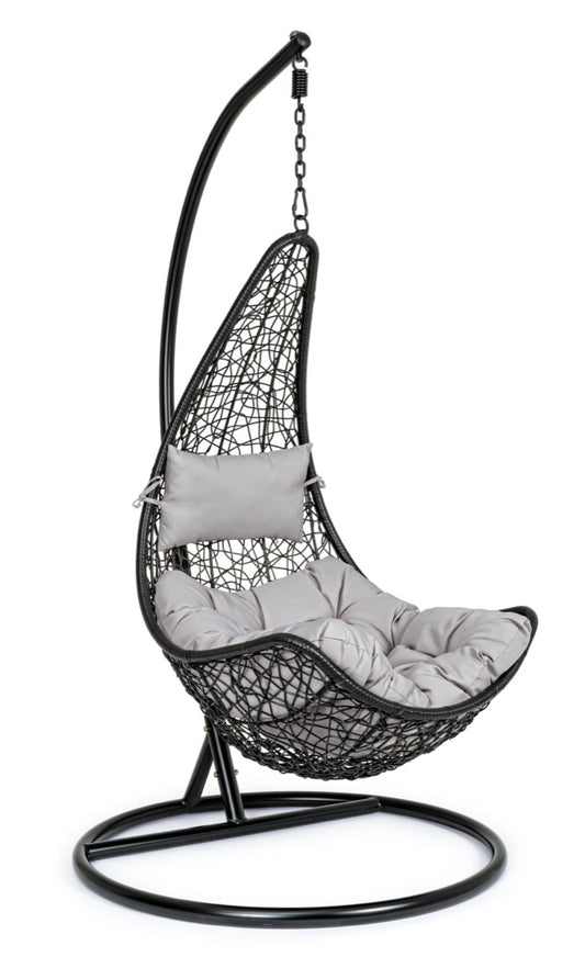 Sillón Colgante Balancín Exterior Negro - "Luna"