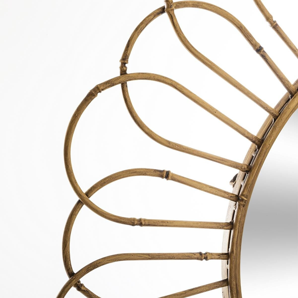 Espejo de Metal Efecto Bambú - "ASK" - Ø72,5CM