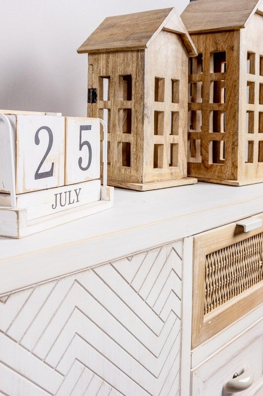 Aparador de Madera y Ratan 2/P + 3/C - “Cloe”