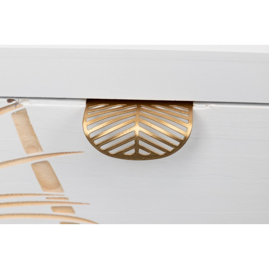 Cómoda de Madera Tallada Hojas Tropicales - “Albina"