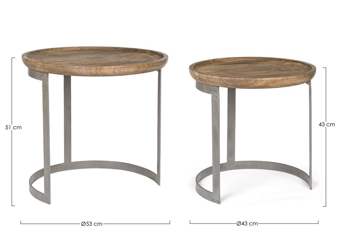 S/2 Mesas de Centro de Madera y Metal - “NARVIK”