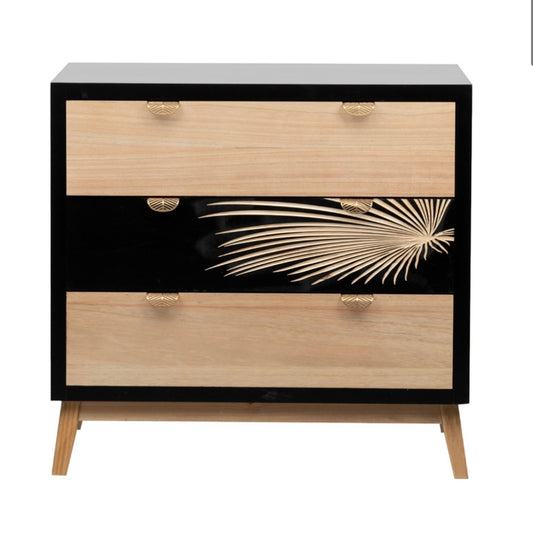 Cómoda Negra de Madera Tallada - “Albina"