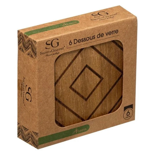 Posavasos Cuadrados de Madera “Tierra” - S/6