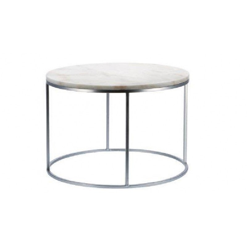 Mesa Auxiliar Mármol con Patas Plata - "Mram"