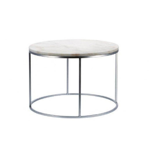 Mesa Auxiliar Mármol con Patas Plata - "Mram"