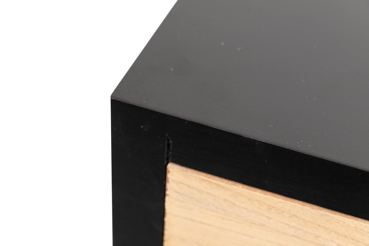 Zapatero de Madera en Negro Tallada Palmera - “Albina”