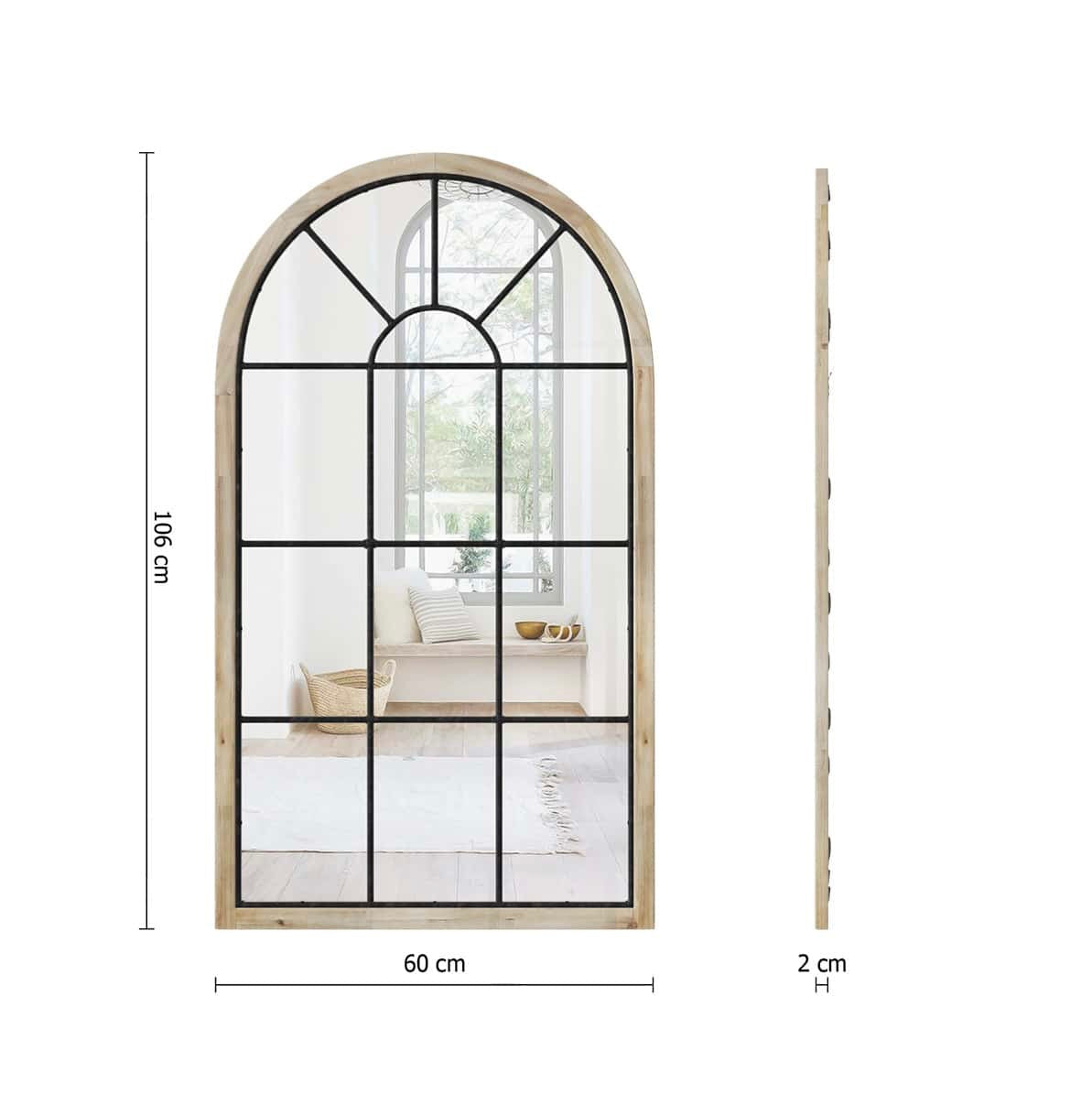 Espejo Ventana de Madera y Metal - “ZOE”
