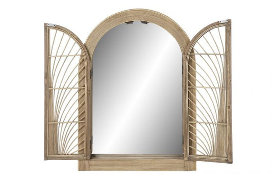 Espejo con Contraventana de Madera y Ratán - "Dream"
