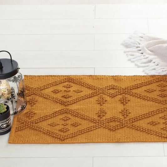 Alfombra de Algodón Mostaza "Safari" 3D - 90x60cm