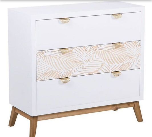 Cómoda de Madera Tallada Hojas - “Albina"