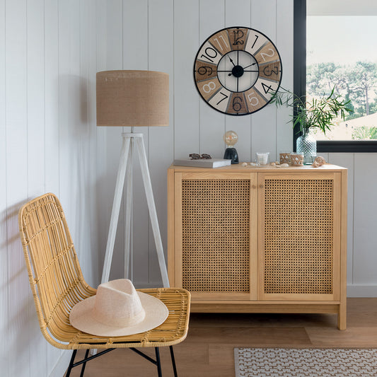 Lámpara de Pie Trípode de Madera - "Elva”