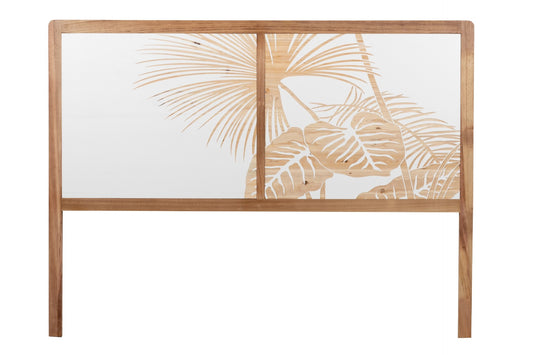 Cabecero de Madera Tallada Hojas Tropicales - “Albina"