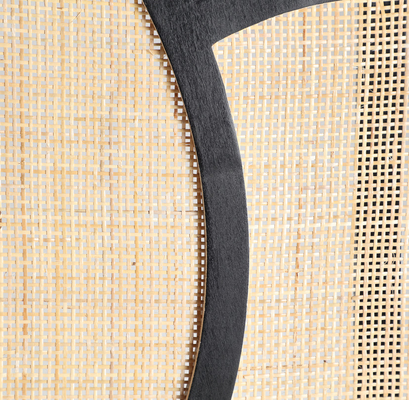 Cabecero de Ratan Círculos Negro y Natural - “SARA”