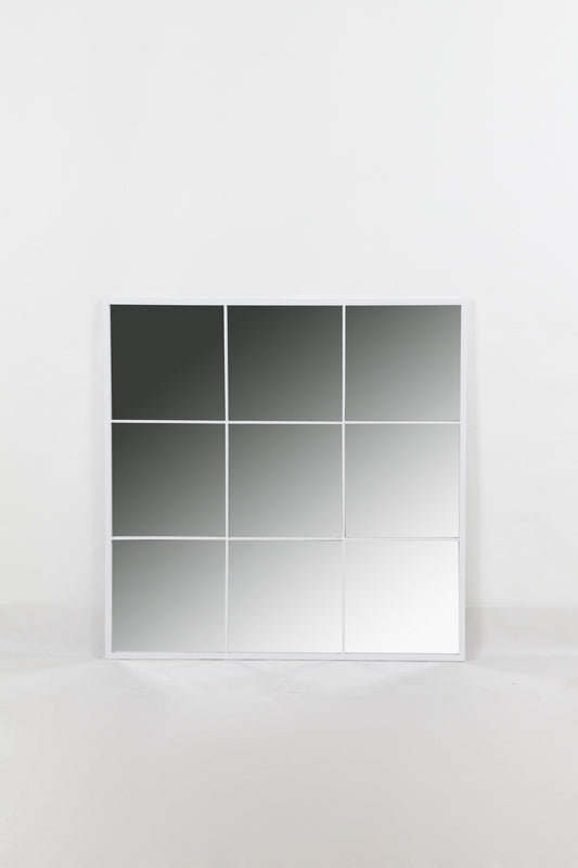 Espejo Ventana "NOE" de Metal Blanco - 90x90cm