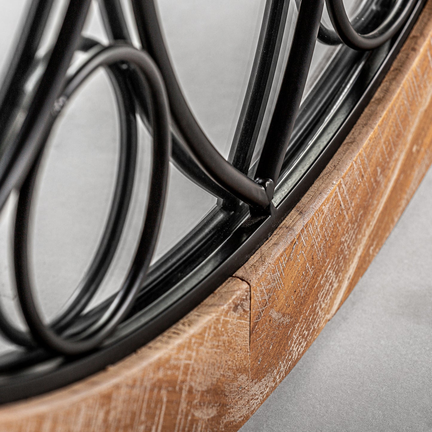 Espejo de Madera y Metal de Estilo Retro - "Luce"