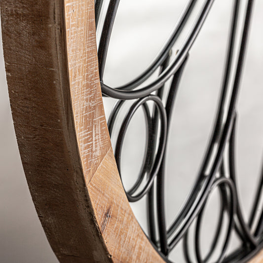 Espejo de Madera y Metal de Estilo Retro - "Luce"