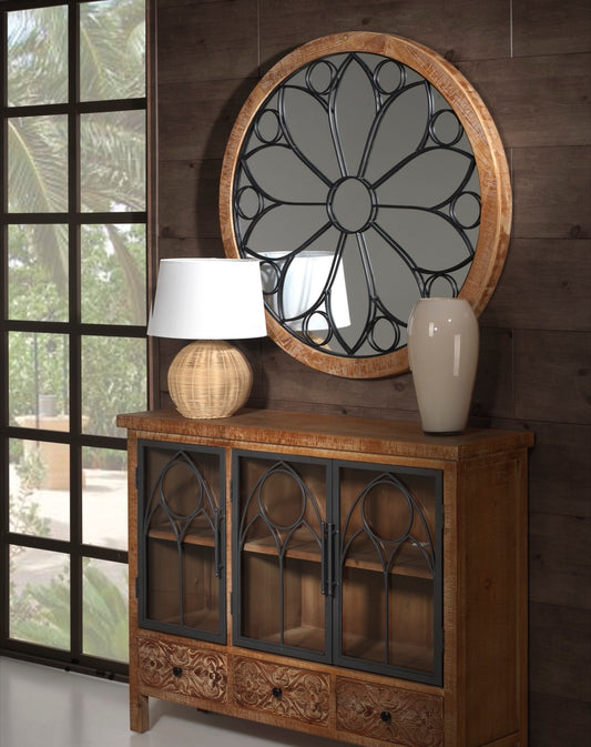 Espejo de Madera y Metal de Estilo Retro - "Luce"
