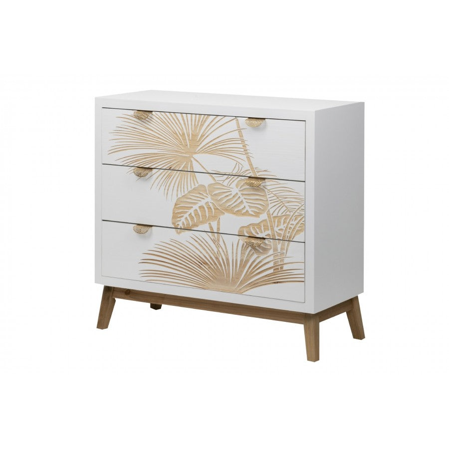 Cómoda de Madera Tallada Hojas Tropicales - “Albina"