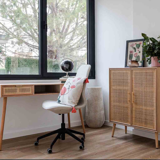 Armario de Madera de Ratán y Rejilla - "Trento"