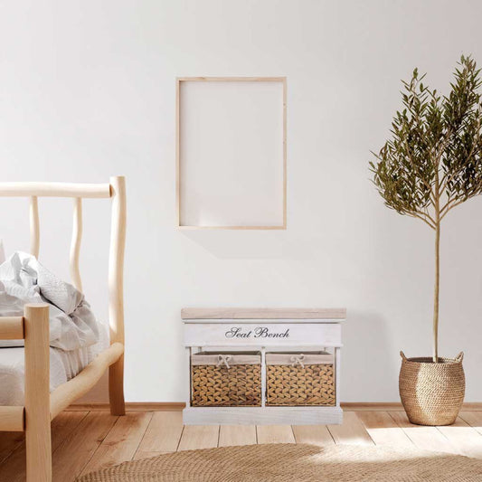 Banco de Madera con 2 Cestas - "IVI"