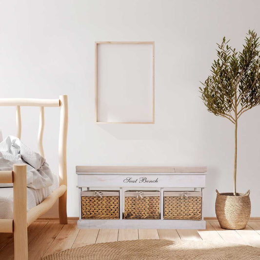 Banco de Madera con 3 Cestas - "IVI"