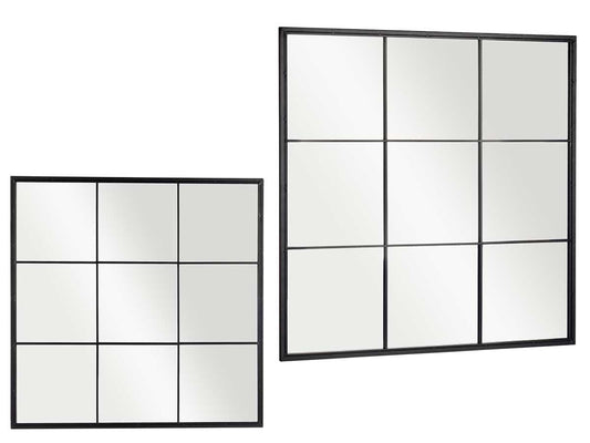 Espejo Ventana "NOE" de Metal Negro - 90x90cm