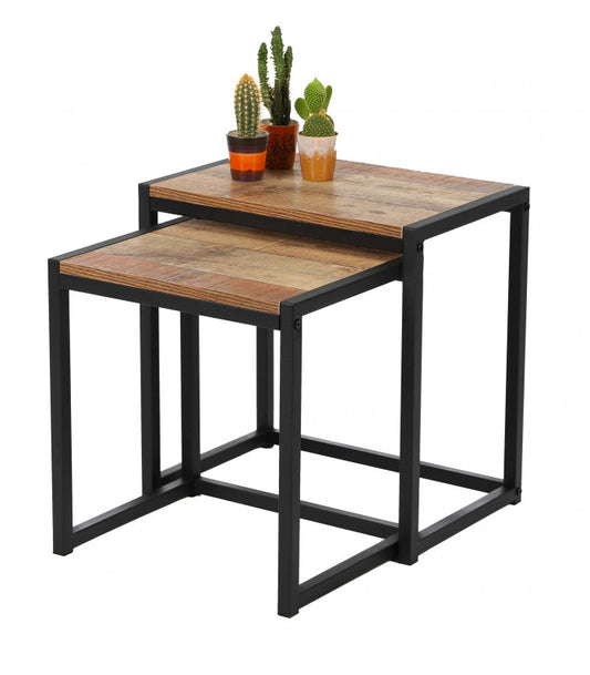 Mesas de Centro Nido de Madera y Metal S/2 - "Kent"