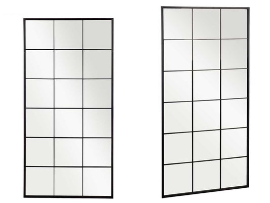 Espejo Ventana "NOE" de Metal Negro - 180x90cm