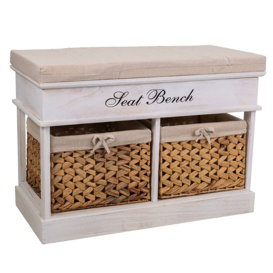 Banco de Madera con 2 Cestas - "IVI"