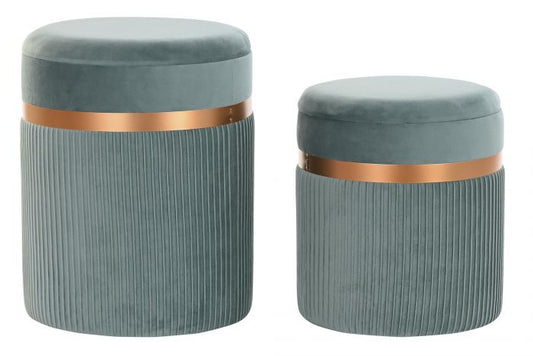 Puff de Terciopelo con Tapa en “Verde Savia” - S/2