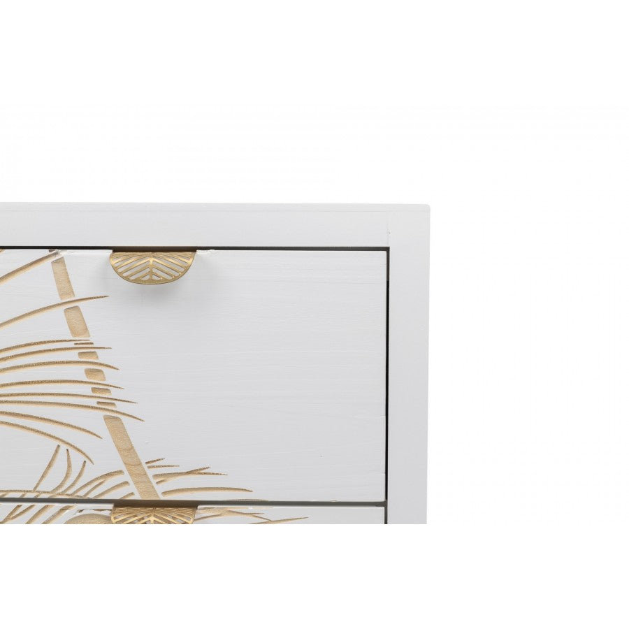 Cómoda de Madera Tallada Hojas Tropicales - “Albina"