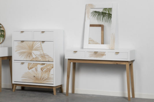 Consola de Madera Tallada Palmera - "Albina"