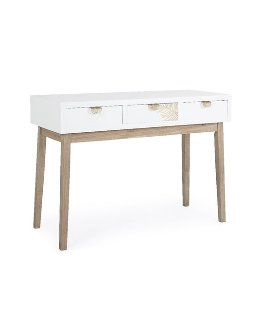 Consola de Madera Tallada Hoja - "Albina"