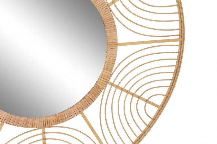 Espejo de Bambú Natural - "ISA" Ø81CM