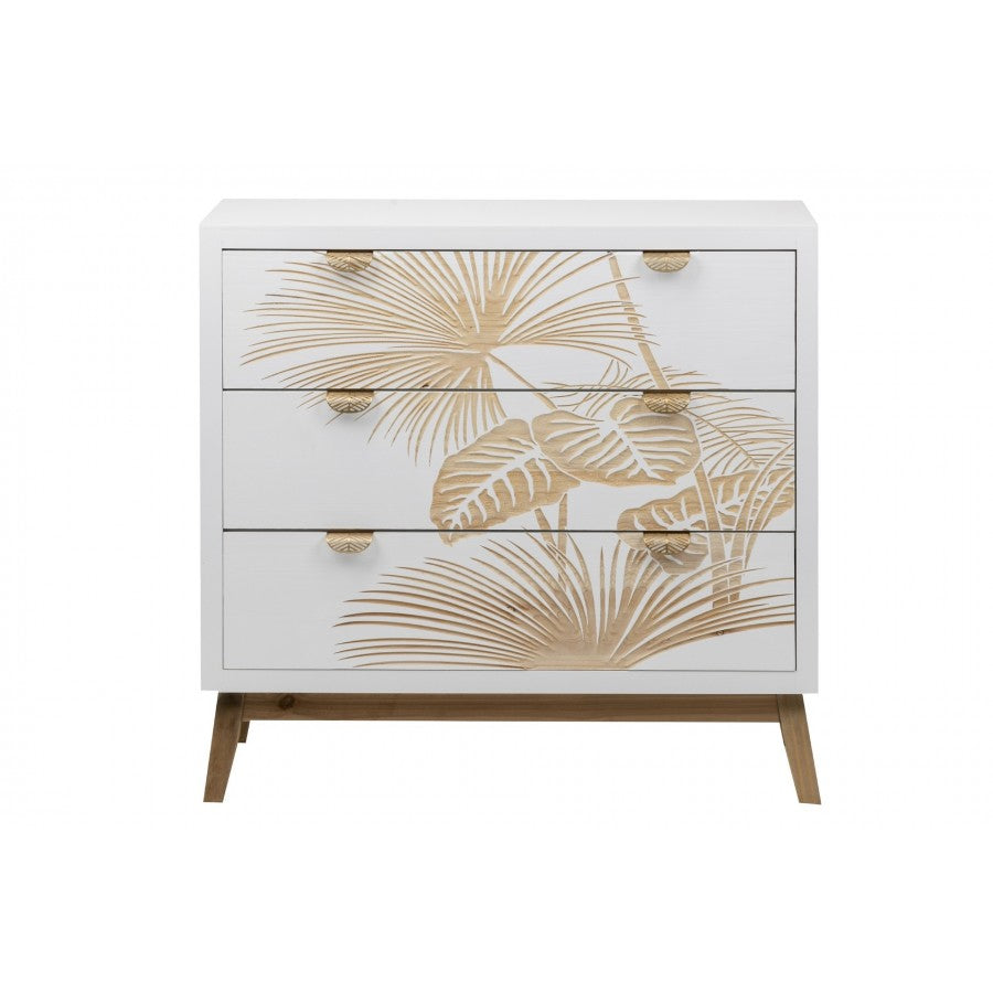 Cómoda de Madera Tallada Hojas Tropicales - “Albina"