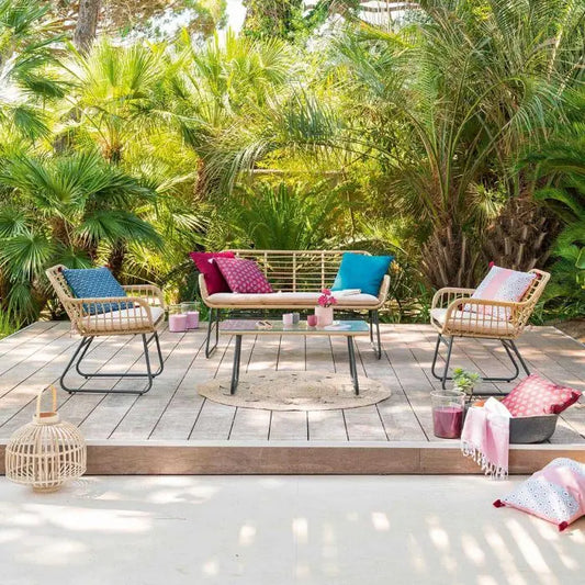 Conjunto de Ratán de Jardín y Terraza - “LOVE”