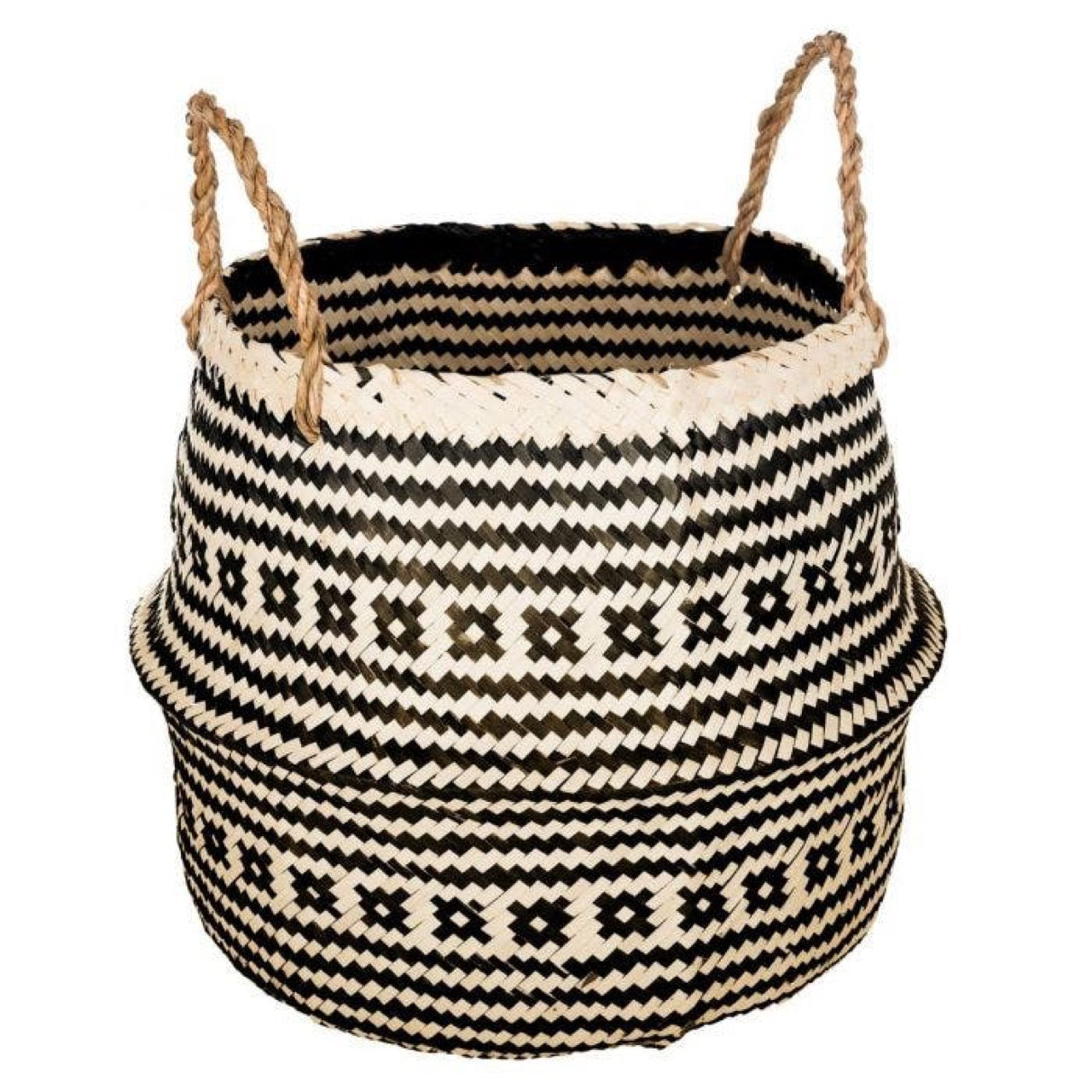 Cesta de Mimbre Plegable Negra - "Zig-Zag"