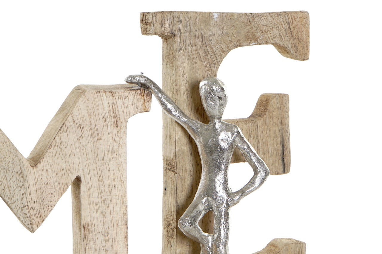 Figura Decorativa de Mango y Personas de Aluminio - “HOME”