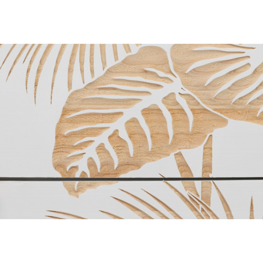 Cómoda de Madera Tallada Hojas Tropicales - “Albina"