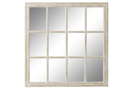 Espejo Ventana de Madera Decapé Blanco - "Nova"
