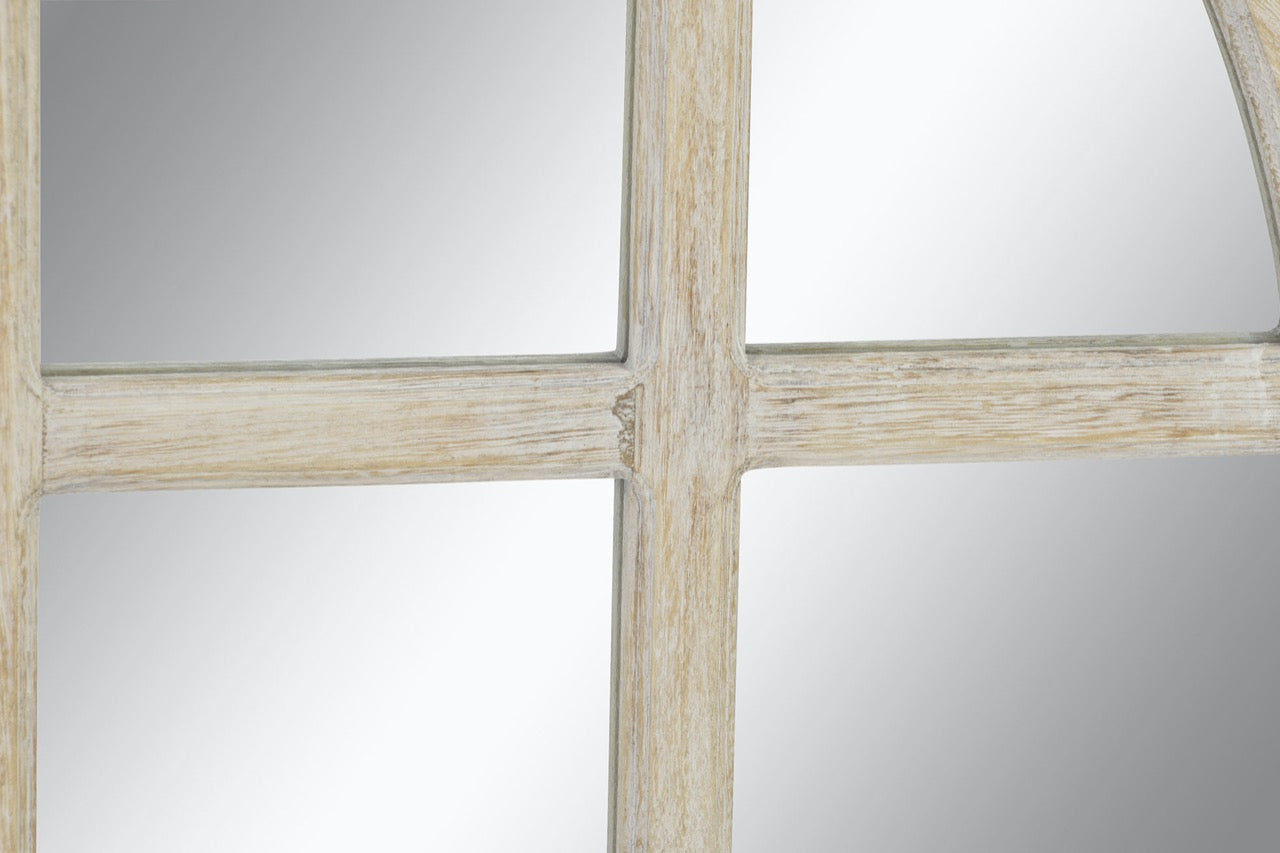 Espejo Ventana Arco de Madera Decapé Blanco - "Nova"